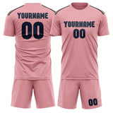 Custom Light Pink Blue Soccer Jersey