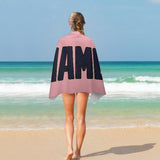 Custom Light Pink Navy Beach Towel
