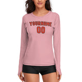 Custom Light Pink Orange Red Women's Long-Sleeve Shirt