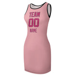 Custom Light Pink Pink Sleeveless Vest Dress