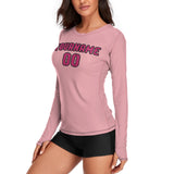 Custom Light Pink Pink Women's Long-Sleeve Shirt