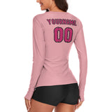 Custom Light Pink Pink Women's Long-Sleeve Shirt