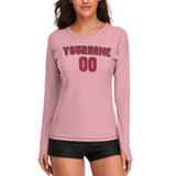 Custom Light Pink Red Women's Long-Sleeve Shirt