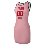 Custom Light Pink Red Sleeveless Vest Dress