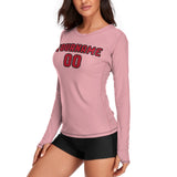 Custom Light Pink Red Women's Long-Sleeve Shirt