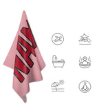 Custom Light Pink Red Beach Towel