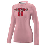 Custom Light Pink Red Women's Long-Sleeve Shirt