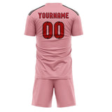 Custom Light Pink Red Soccer Jersey