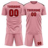 Custom Light Pink Red Soccer Jersey