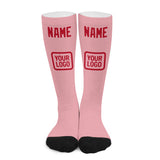 Custom Light Pink Red Knee-High Sock