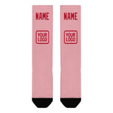 Custom Light Pink Red Knee-High Sock