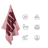 Custom Light Pink Crimson Red Beach Towel