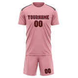 Custom Light Pink Crimson Red Soccer Jersey