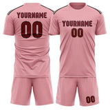 Custom Light Pink Crimson Red Soccer Jersey