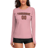 Custom Light Pink Coral Red Women's Long-Sleeve Shirt
