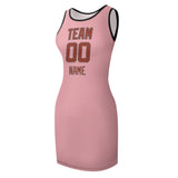 Custom Light Pink Coral Red Sleeveless Vest Dress