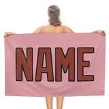 Custom Light Pink Coral Red Beach Towel