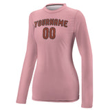 Custom Light Pink Coral Red Women's Long-Sleeve Shirt