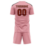 Custom Light Pink Coral Red Soccer Jersey