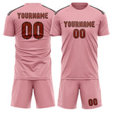 Custom Light Pink Coral Red Soccer Jersey
