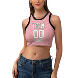 Custom Light Pink White Sleeveless Tank Top