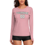 Custom Light Pink White Women's Long-Sleeve Shirt