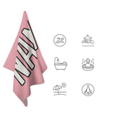 Custom Light Pink White Beach Towel