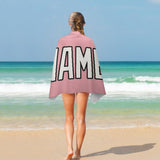 Custom Light Pink White Beach Towel