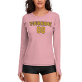Custom Light Pink Yellow Women's Long-Sleeve Shirt