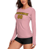 Custom Light Pink Yellow Women's Long-Sleeve Shirt