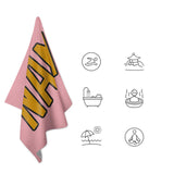 Custom Light Pink Yellow Beach Towel