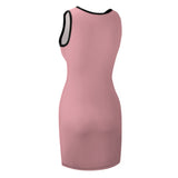 Custom Light Pink Yellow Sleeveless Vest Dress