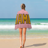 Custom Light Pink Yellow Beach Towel