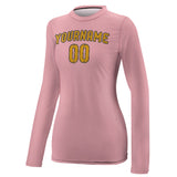 Custom Light Pink Yellow Women's Long-Sleeve Shirt