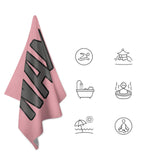 Custom Light Pink Dark Grey Beach Towel