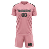 Custom Light Pink Dark Grey Soccer Jersey