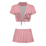 Custom Light Pink Light Pink Cheerleading Uniform Set