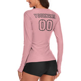 Custom Light Pink Light Pink Women's Long-Sleeve Shirt