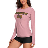 Custom Light Pink Khaki Women's Long-Sleeve Shirt