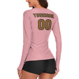 Custom Light Pink Khaki Women's Long-Sleeve Shirt