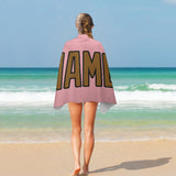 Custom Light Pink Khaki Beach Towel