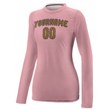 Custom Light Pink Khaki Women's Long-Sleeve Shirt