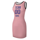 Custom Light Pink Light Purple Sleeveless Vest Dress