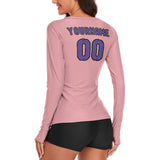 Custom Light Pink Light Purple Women's Long-Sleeve Shirt
