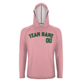 Custom Light Pink Emerald Green UV-Hoodie