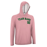 Custom Light Pink Emerald Green UV-Hoodie