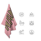 Custom Light Pink Light Khaki Beach Towel
