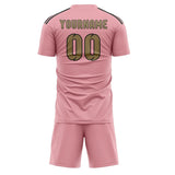Custom Light Pink Light Khaki Soccer Jersey