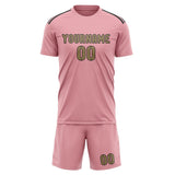 Custom Light Pink Light Khaki Soccer Jersey