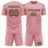 Custom Light Pink Light Khaki Soccer Jersey
